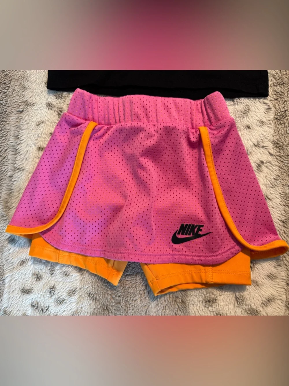 Nike Pink and Orange Toddler Girls' Athletic Skort Set 3T - Picture 3 of 5